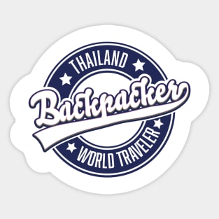 Thailand Backpacker world traveler logo Sticker